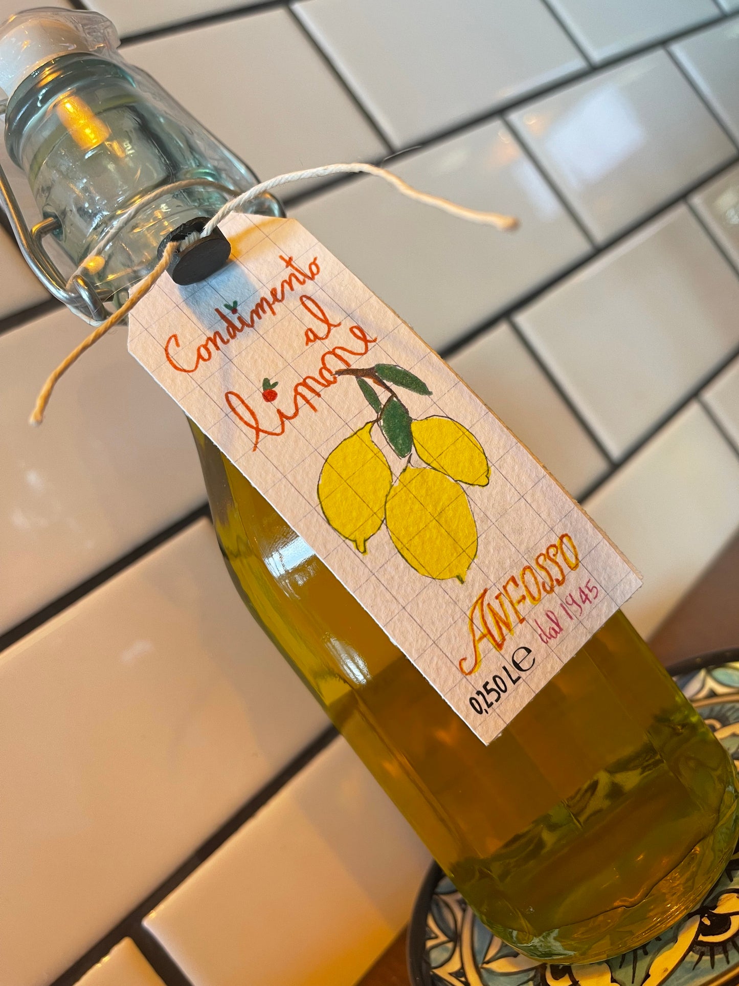Anfosso 100% Italian Extra Virgin Olive Oil, with Lemon