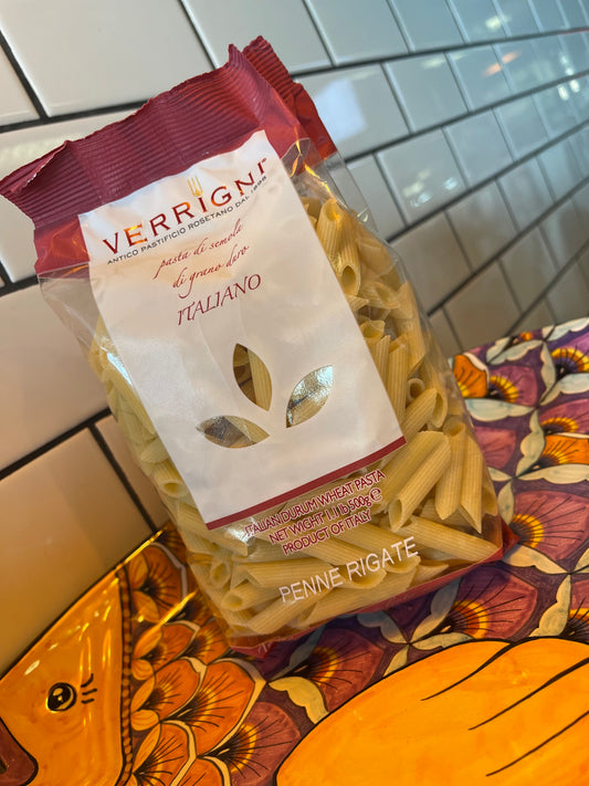 Verrigni Pasta - Penne Rigate Imported Italian Durum Wheat Semolina